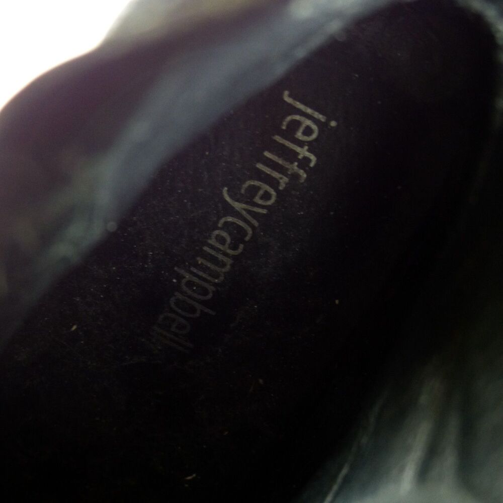 Jeffrey Campbell Legion Boot Women 8.5M Black Leather Heel Lace Zip Lug Ankle - Picture 12 of 13